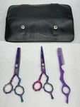 Washi Rainbow Daisy Swivel 2 Piece Shear Set - 5.5 Scissor, 30 Tooth Thinner Used. Price: $250.00.