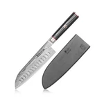 Cangshan Yari Series X-7 Damascus Steel 7-INCH Santoku Knife With Sheath New. Price: $181.20.