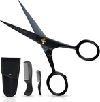 Mustache Scissors 5-INCH, Black Bevel-edge Precision & Beard Trimming New. Price: $31.99.