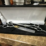 Ninja Swordsman Stainless Steel Hair Cutting & Thinning Shears Set, Adjustable Used. Price: $60.00.