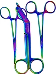 3 Multi Titanium Rainbow Color Lister Bandage Scissors 7.25" Hemostat Str +cvd New. Price: $21.15.