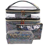 Fitini 3 Pieces Makeup Bags Double Layer Travel Large Holographic Cosmetic Ca... New. Price: $27.38.