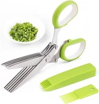 Herb Scissors, Kitchen Shears With 5 Blades And Cover, Multipurpose Green New. Price: $9.46.