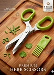 Herb Cutter Scissors, 5-BLADE Stainless Steel With Safety Cover & Cleaning Comb New. Price: $5.99.