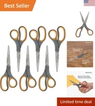 Professional 8" Titanium Bonded Scissors 6-PACK Ultimate Cutting Precision New. Price: $34.99.