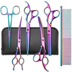 Citywish Dog Grooming Scissors,rainbow Curved Chunkers Shears With Safety Round New. Price: $83.83.