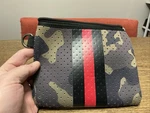 Haute Shore Erin Green Camo Top Zip Neoprene Travel Case Pouch Used. Price: $11.99.