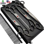 7.0IN Titanium Professional Dog Grooming Scissors Set,straight & Thinning Curv New. Price: $59.61.
