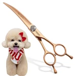 Rose Gold Titanium Curved Dog Grooming Scissors Reverse 7.5'' Downward 30 New. Price: $60.60.