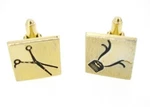 Cuff Links Anson Scissors And Hair Clipper Goldtone Square Design Stylist New. Price: $45.00.