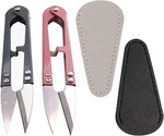 2PCS Mini Sewing Scissors - Precision Thread Snips With Leather Sheaths New. Price: $9.53.