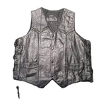 Leather King Men's Motorcyle Vest Harley Untamed Patch On Rear Size 48 Lace Up Used. Price: $42.50.