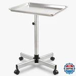 Silver Metal Salon Tray Wheels - Adjustable Height For Tattoo, Hair Stylists New. Price: $63.79.