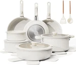 Bazova 22-PIECE Pots Pans Set Non Stick With Removable Handles, Ceramic Cook New. Price: $88.28.