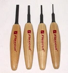 Flexcut #MT100 4 Pc Set Wood Carving Knives Gouging Micro Tools Used. Price: $50.00.
