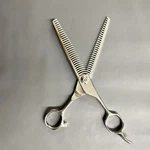 6.5" 32T Double Thinning Hair Scissors 440C Offset Barber Shears 35-40% Blender New. Price: $77.35.