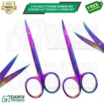 2 Pcs Multi Rainbow Iris Scissors 4.5" Straight & Curved Surgical Instrument Set New. Price: $14.90.