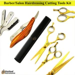 Beauty Gold Barber Hair Mustache Scissors Shear Shaving Razor And Comb Set Of 4 New. Price: $39.46.