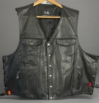 Leather King Men Black Moto Vest Side Lace Biker Club Size 58 4XL Pre-owned. Price: $71.25.