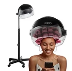 Red By Kiss 3000 Ceramic Stand Hood Dryer With Digital Timer, Adjustable Height, Open. Price: $95.00.
