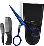 Ontaki 5" Beard Moustache Scissors Professional German Steel 2 Comb Carrying Pou New. Price: $16.00.