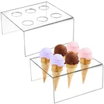 Hedume 2 Pack 6 Holes Acrylic Ice Cream Cone Holder Stand, Clear Transparent New. Price: $30.99.
