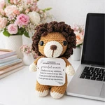 Lion Doll Positive Inspiration Mesaage Power Women 9" Brown Mane Handmade New. Price: $22.00.