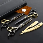 Professional Black Gold Hairdressing Scissors Cutting Sets Salon Multifu... New. Price: $38.58.