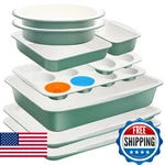 Ymiton 33-PC Ceramic Nonstick Bakeware Set, Oven Safe, Warp-free, Dishwasher New. Price: $149.38.