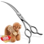 Fogosp 6.5" Curved Dog Grooming Scissors, Japan VG10 Steel Right Hand Shears New. Price: $107.99.