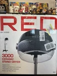 Red By Kiss 3000 Adjustable Height Ceramic Stand Hood Dryer With Digital Timer Open. Price: $75.00.