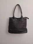 Antonio Valeria Alice Braided Washed Leather Handbag For Women Black Pre-owned. Price: $40.00.