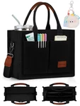 Becojadde Structured Canvas Tote Bag For Women, Multi-compartment Zippered Pu... New. Price: $27.27.