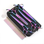Gemek 7" Pet Grooming Scissors Set: 6-IN-1 Titanium Shears For Dogs & Cats New. Price: $57.01.