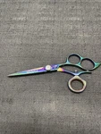 Hasami In. Hair Cutting Scissors Rainbow Titanium Finish C65-R Used. Price: $39.99.