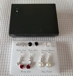 Avon Days Of The Weeks Silver Tone Pierced Stud Hoop Dangle Earrings Gift Set New. Price: $10.00.