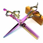5.5/6 /7 Inch Purple Dragon Knight Professional Japanese Barber Scissors Set New. Price: $52.00.