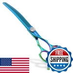 Fogosp Professional Curved Thinning Shears Dog Grooming Scissors 7.5 Blue Green New. Price: $110.29.