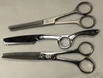 Schwarzkopf Straight Razor 2 Pair Thinning Shears Mukai Arius Used. Price: $26.50.