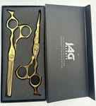 Professional Hair Cutting Shears 6 Inch Golden Japanese 440C Barber Scissors New. Price: $164.99.