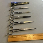 Professional Mix Brands Barber Hair Cutting Scissors 6.5 & 7 Stainless Used. Price: $50.00.