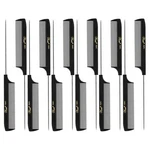 Dozen - Krest 4641 Black 8 1/2" Weaving/foiling Fine Rattail Comb New. Price: $20.99.