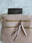 Deluxity Vegan Suede Leather Crossbody Bag Taupe Brown Purse Multi Zip Pockets New. Price: $22.99.