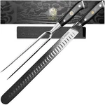 Kessaku 12" Carving Slicing Knife + 7" Meat Fork AUS-10V Japanese Damascus New. Price: $99.97.