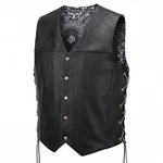 Mens Bikers Leather Vest King Cobra Embossed Cowhide Motorcycle New. Price: $53.99.