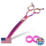 Fogosp Professional Curved Thinning Shears Dog Grooming Scissors 7.5 Rainbow New. Price: $105.70.