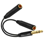 Sairps To Dual 1/4" Trs Stereo Female Splitter, Black New. Price: $19.78.