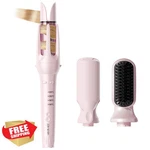Zzr Seven 3-IN-1 Pink Curling Iron Crimper Comb New. Price: $82.99.