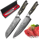 8IN Kitchen Knife Santoku Damascus Chef VG10 Handle For Home New. Price: $47.89.