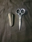 Gingher G-4 4" Embroidery Scissors W. Leather Sheath Used. Price: $16.99.